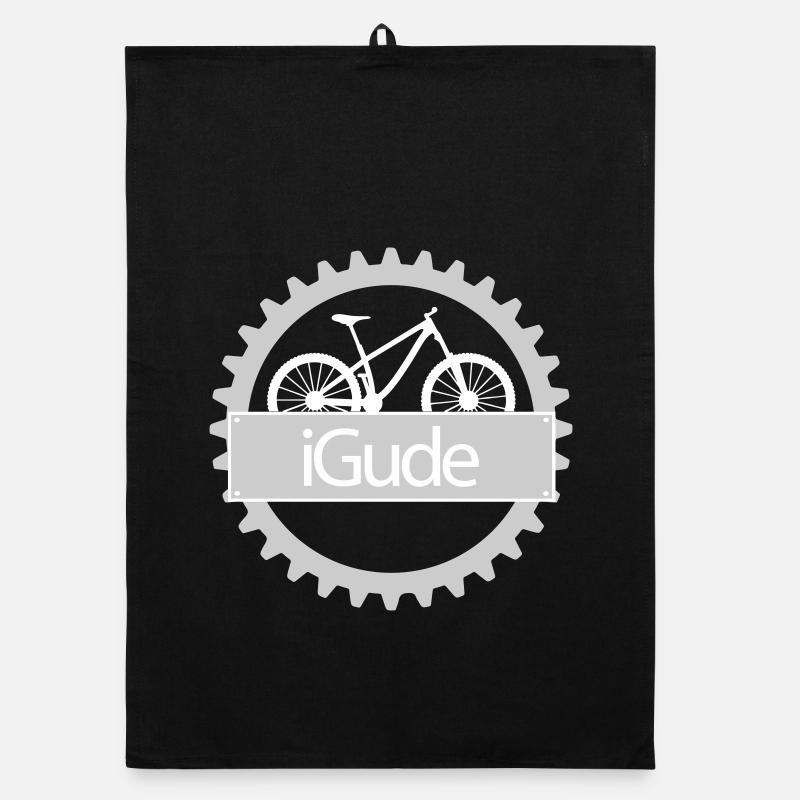 iGude Zahnrad MTB hell - Organic Geschirrtuch - Schwarz