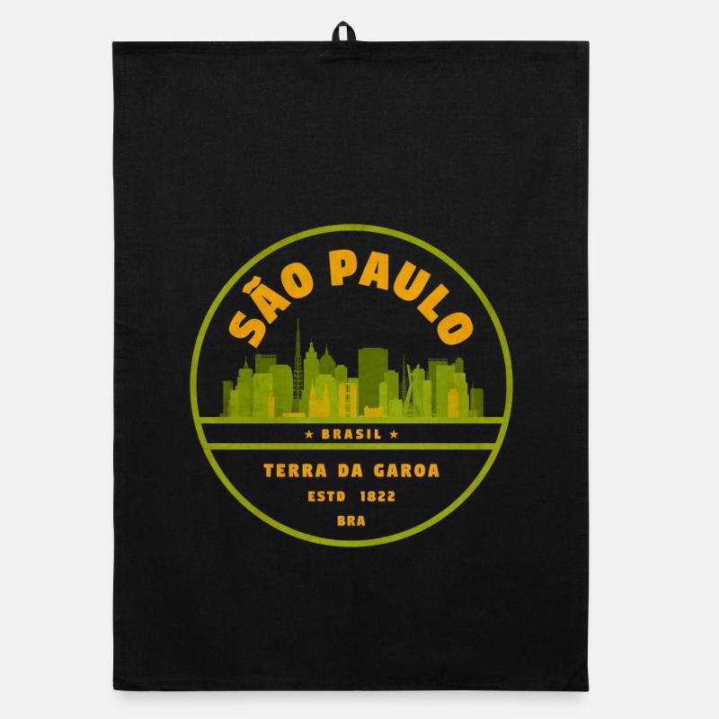 Sceau Sceau Vert de la Skyline de São Paulo Torchon bio