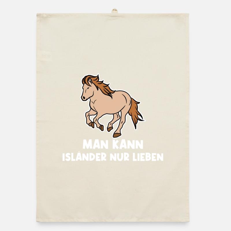 Cool Islandpferde Statement Pferdenarr Galopp Organic Geschirrtuch