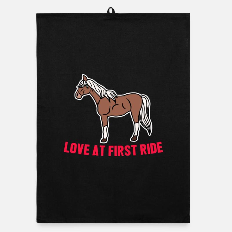 Cheval islandais cool Déclaration Amour de cheval Torchon bio