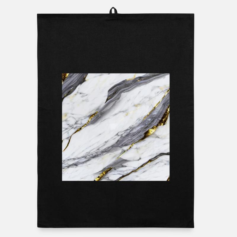 Marble White Gold Structure Organic dish towel