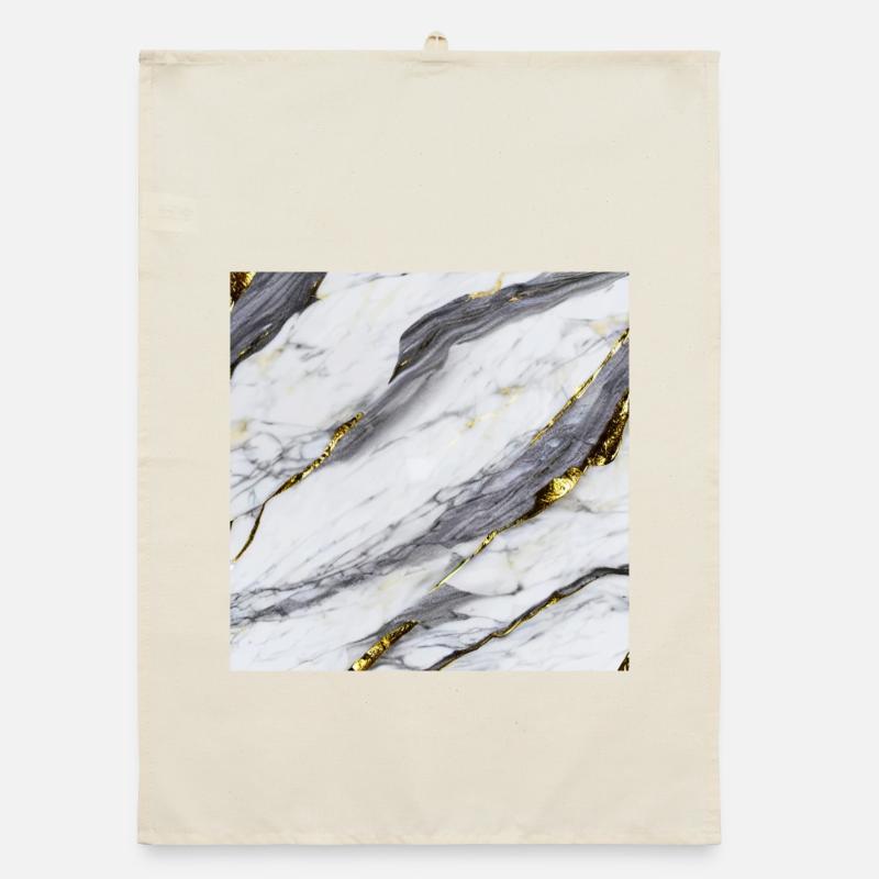 Marble White Gold Structure Organic dish towel