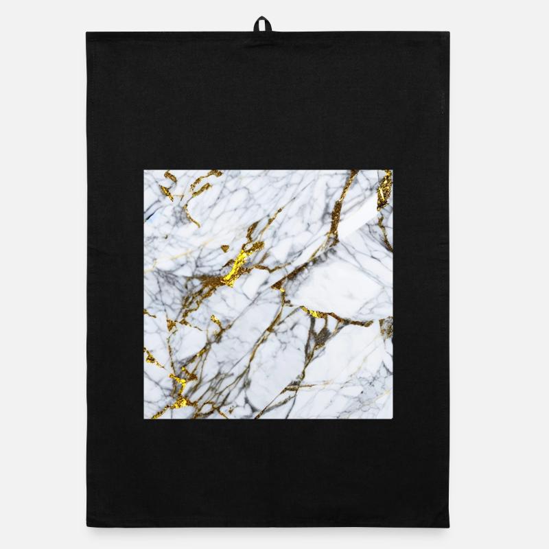 Marble White Gold Texture Organic dish towel
