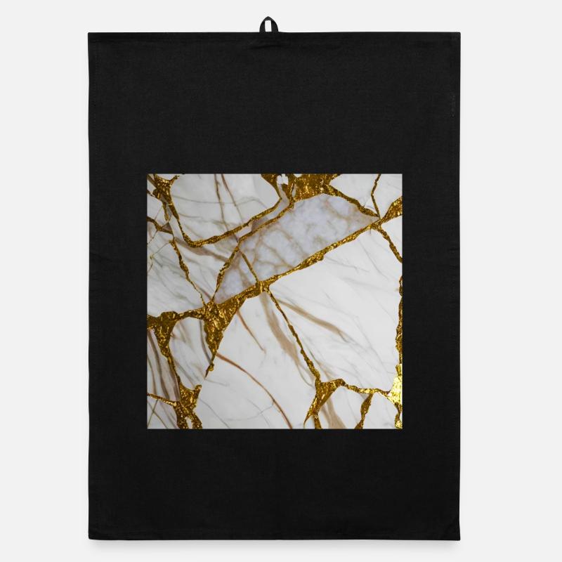 Marbling white-gold marble stone texture Organic dish towel