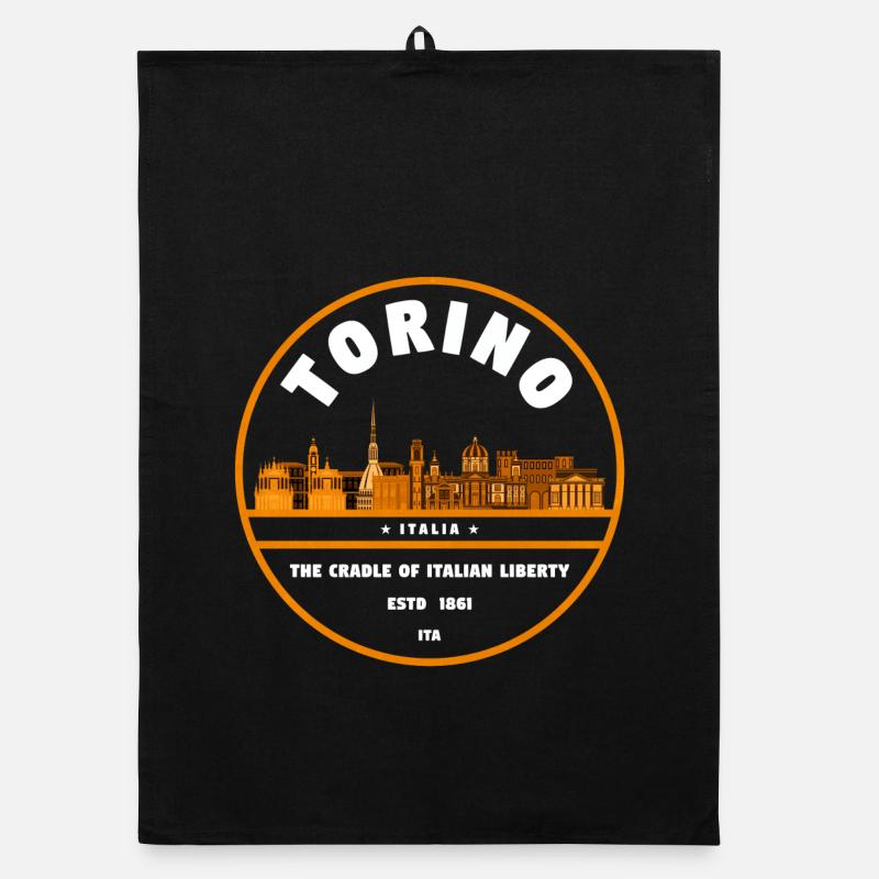 Torino Skyline Emblem Organic dish towel