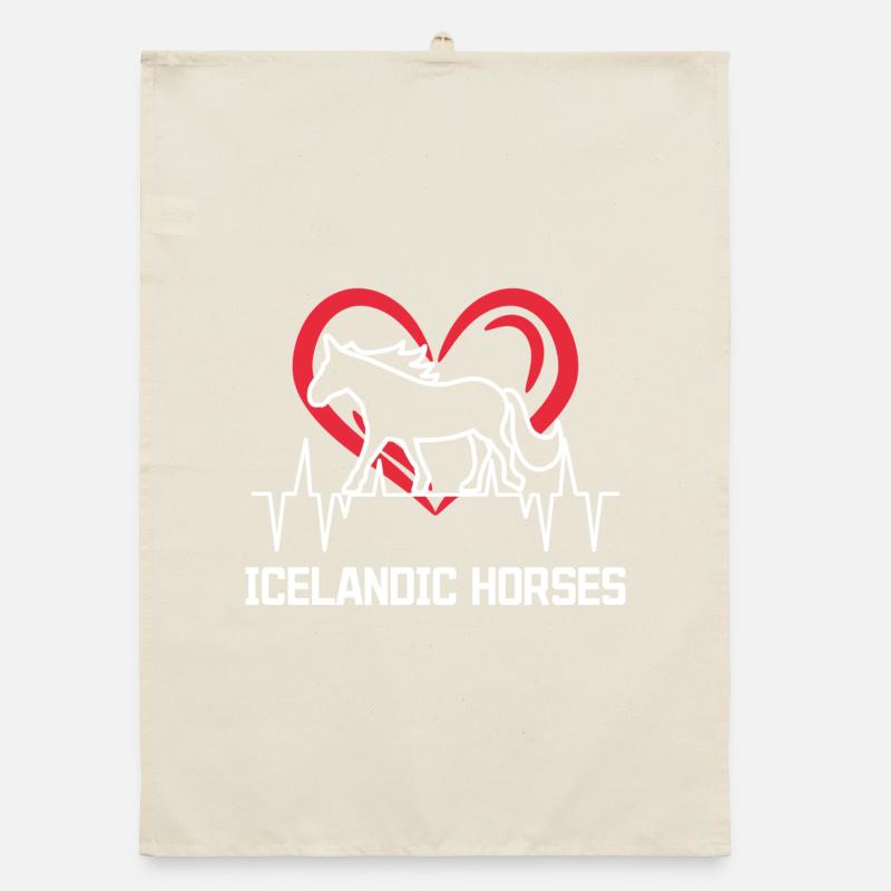 Haflinger Statement Islandpferde Pferdefan Herz Organic Geschirrtuch