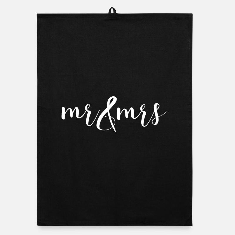 Mr and Mrs Hochzeit Design Organic Geschirrtuch
