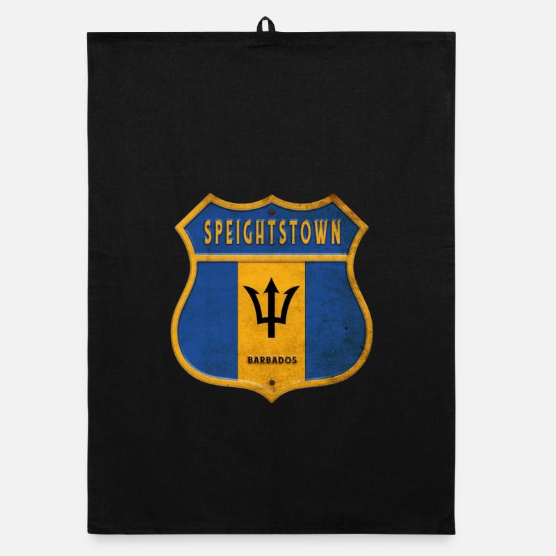 Drapeaux de Speightstown Barbade Torchon bio