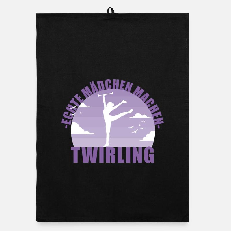 Echte Mädchen machen Twirling Organic Geschirrtuch