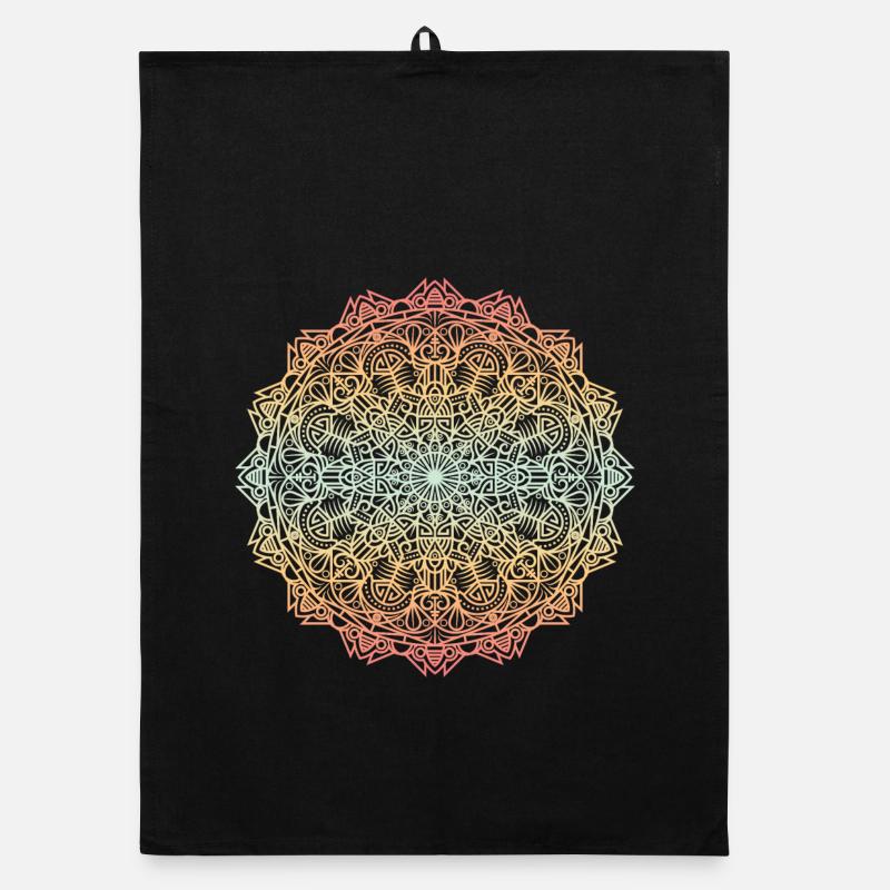 Mandala - Organic dish towel - black