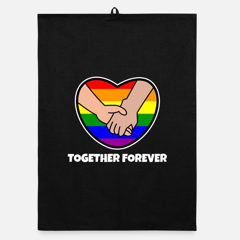Relationship Homo Statement Heart Pride Rainbow Organic dish towel