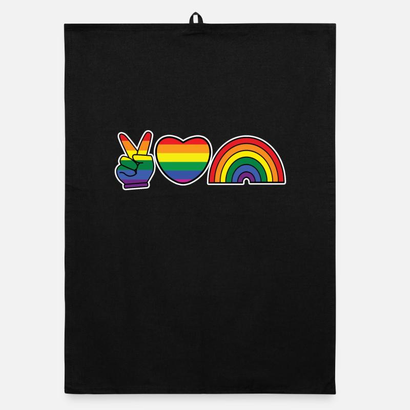 Menschenrechte Regenbogen Schwul Lgbt Herz Homo Organic Geschirrtuch