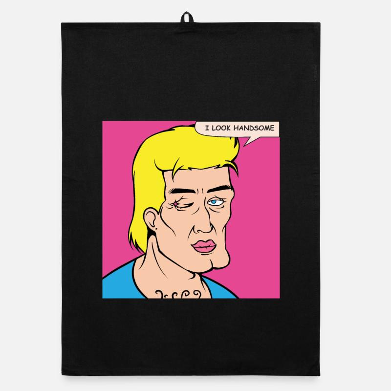 Pop Art self-praise in comic style Organic dish towel
