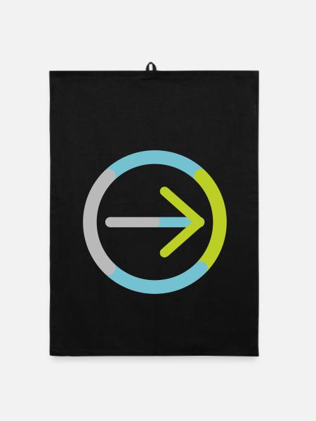 The logo of the cooperative on its own - Organic dish towel - black - Front