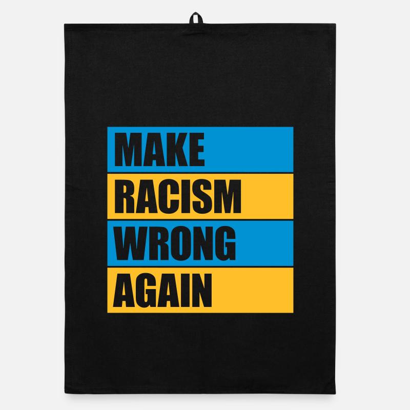 make racism wrong again - Organic Geschirrtuch - Schwarz