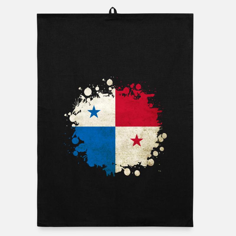 Panama vintage flags blob Organic dish towel