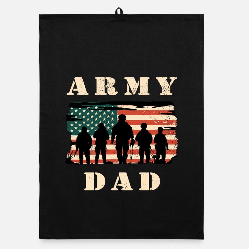 Papa militaire avec drapeau américain Torchon bio