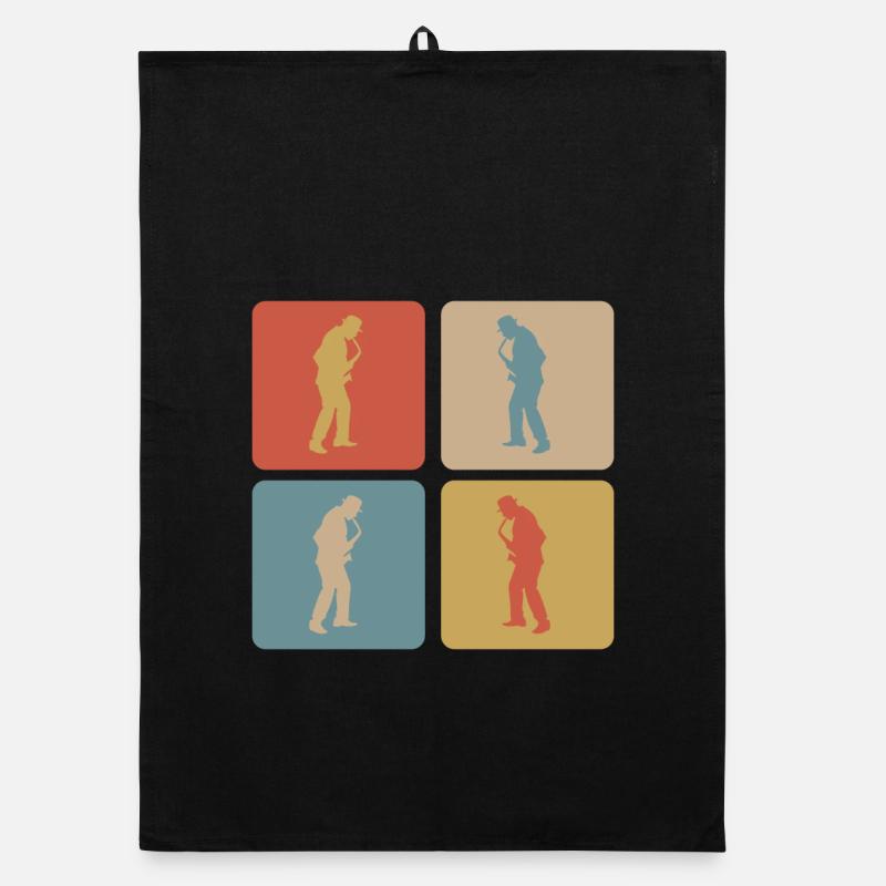 Saxophone design Organic dish towel