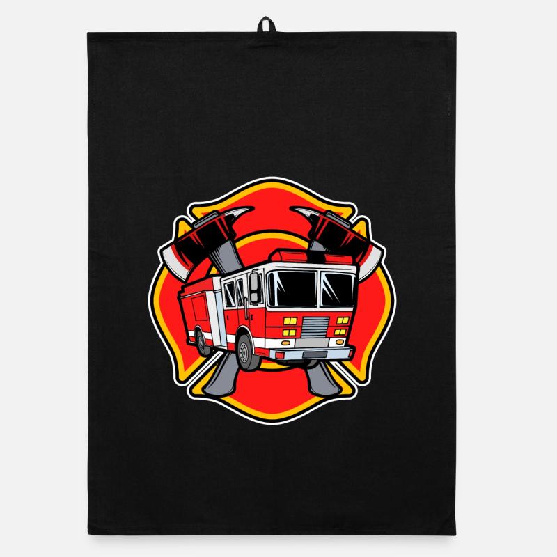 Fire brigade fire engine lifesaver extinguishing work Organic dish towel