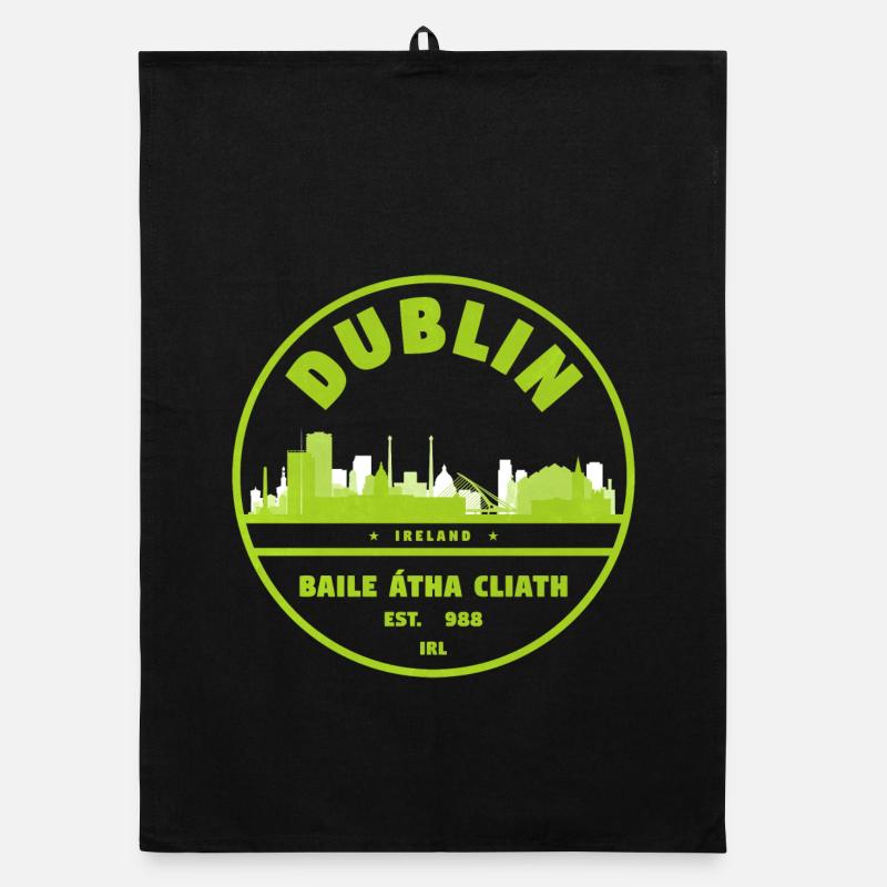 Dublin Skyline Stempel Organic Geschirrtuch