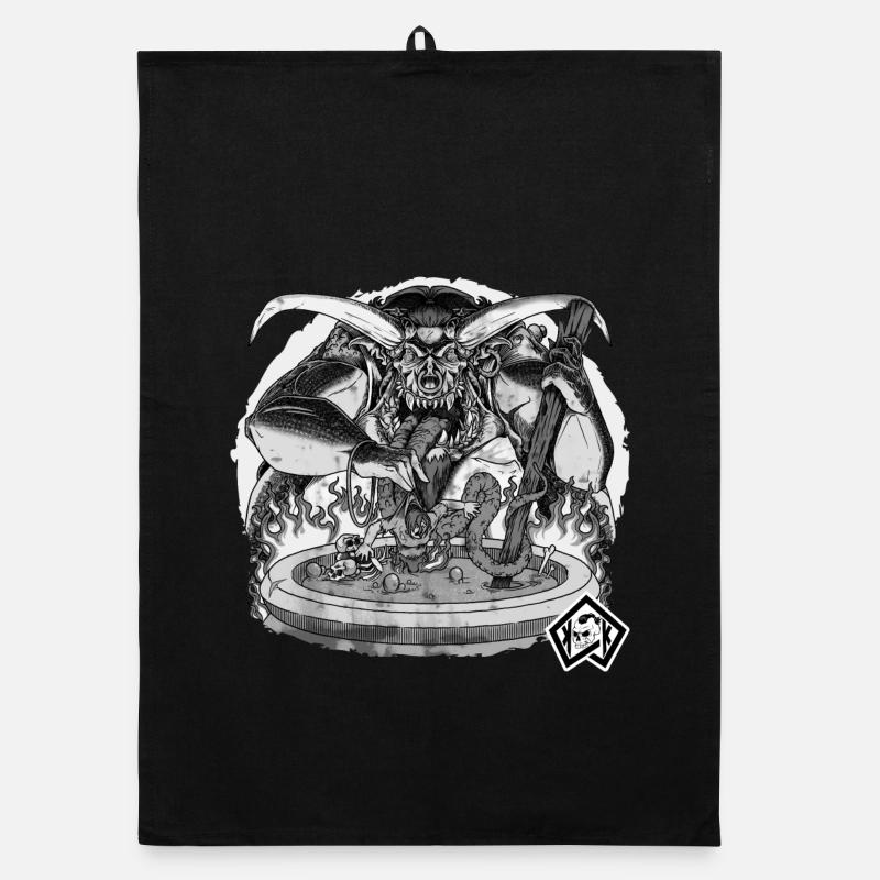 Cuisinier, cuisinier, chef de l’enfer - Torchon bio - noir