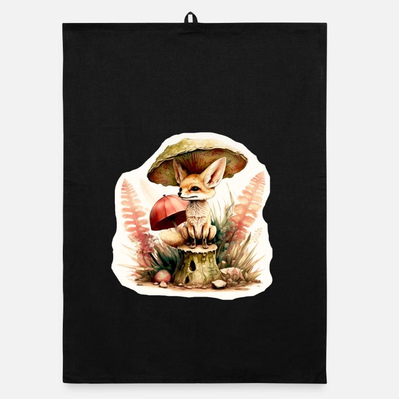 Cute Desert Fox II Organic dish towel