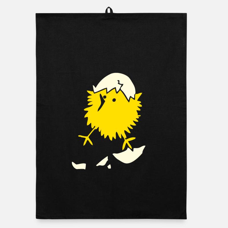 Chick BEEPY Happy Easter Naughty Yellow Comic Funny Organic dish towel