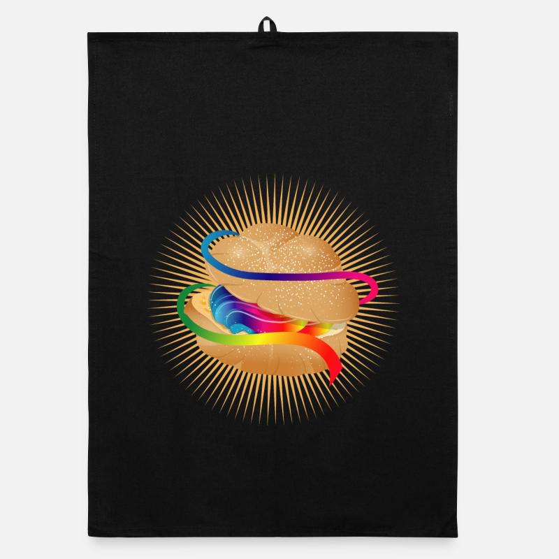 Illustration eines bunt gefüllten Windbeutel Organic Geschirrtuch