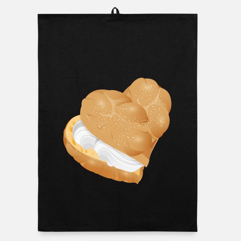 Mit Sahne gefülltes Windbeutel Herz Organic Geschirrtuch