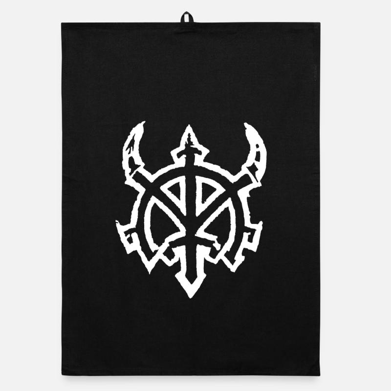 Symbol vikings avec corne, blanc Torchon bio