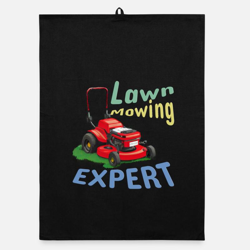 Expert en tonte de pelouse - Torchon bio - noir