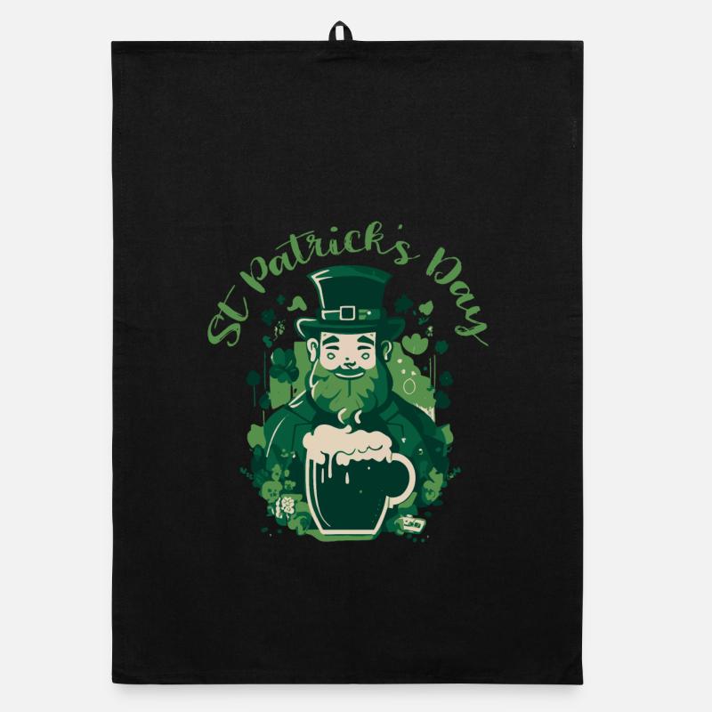 St. Patrick's Day Tee: Leprechaun & Beer Fun! Organic dish towel