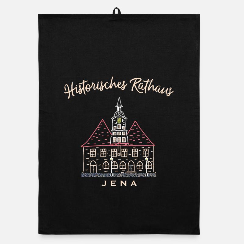 Historic Town Hall Jena, Thuringia Organic dish towel