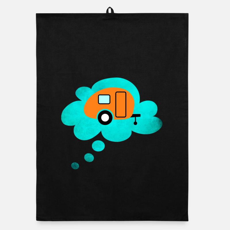 Caravane Nuage de pensée Bubble Camping Caravane rétro Torchon bio
