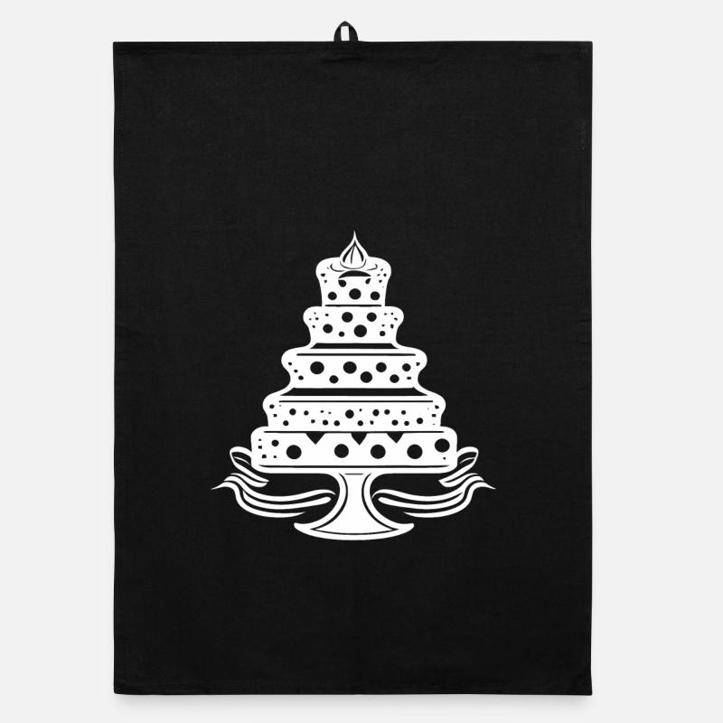Cake, cake - Organic dish towel - black