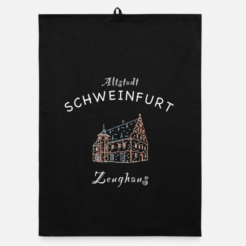 Schweinfurt, Manège militaire historique, Bavière - Torchon bio - noir