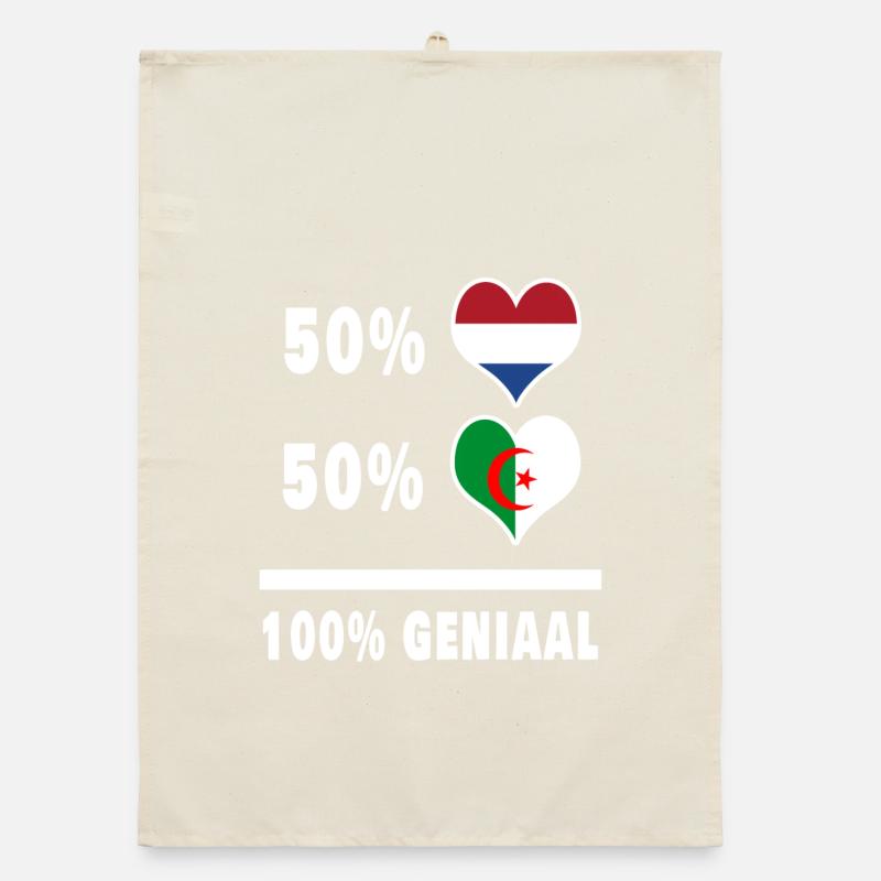 Algeria and the Netherlands 100% Genius Flag Organic dish towel