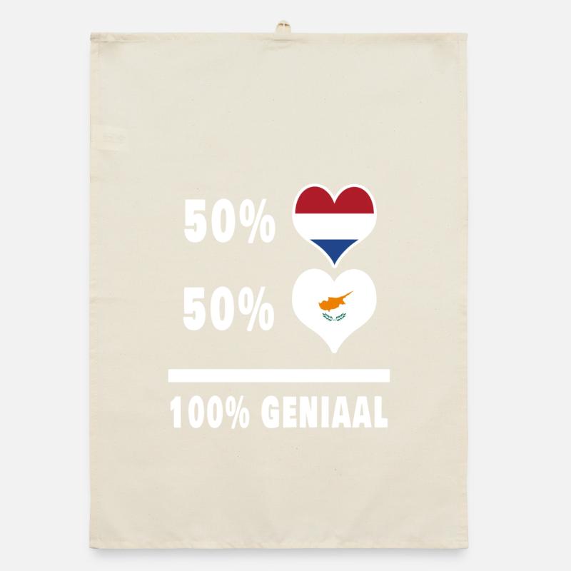 Chypre et les Pays-Bas 100% Genius flag Torchon bio