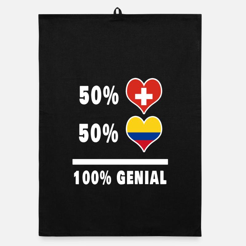 Colombie et Suisse 100% Drapeau Génial Torchon bio