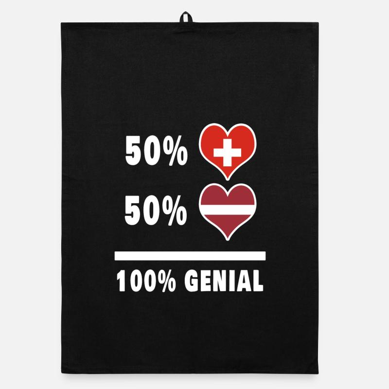 Lettonie et Suisse 100% Drapeau Génial Torchon bio