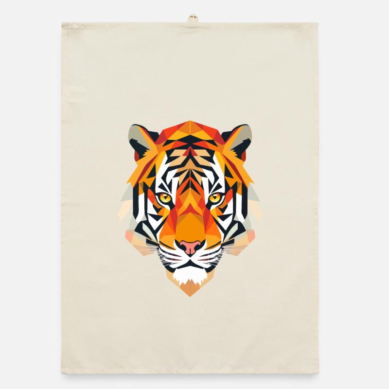 Stylized Tiger, Geometric Organic dish towel