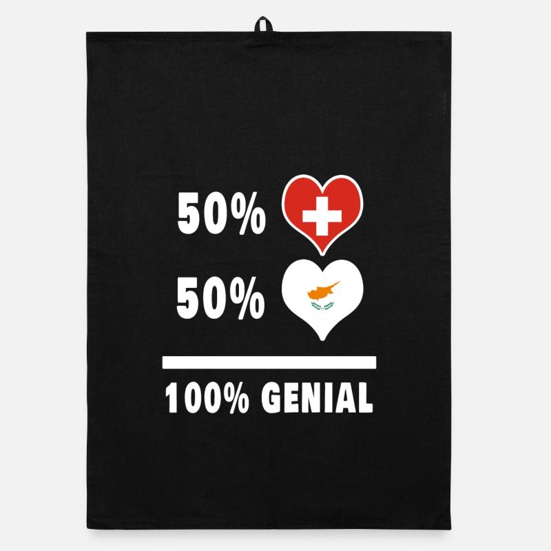 Zypern und Schweiz 100% Genial Flagge Organic Geschirrtuch