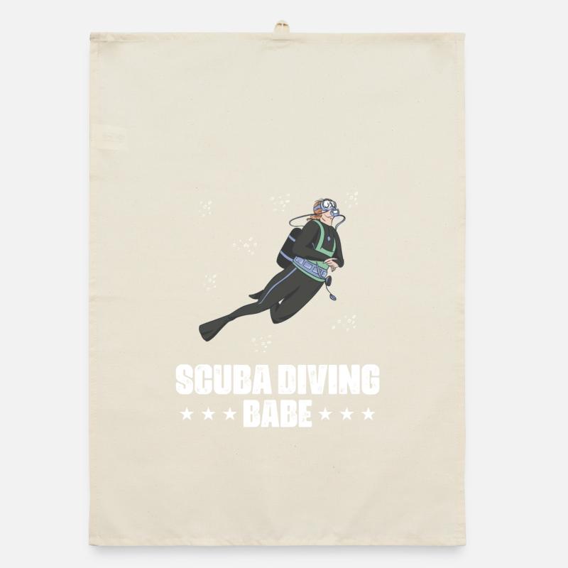 Scuba Diving Speerfischen Design Organic Geschirrtuch