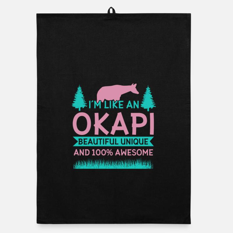 Okapi Wildgiraffen Design Organic Geschirrtuch