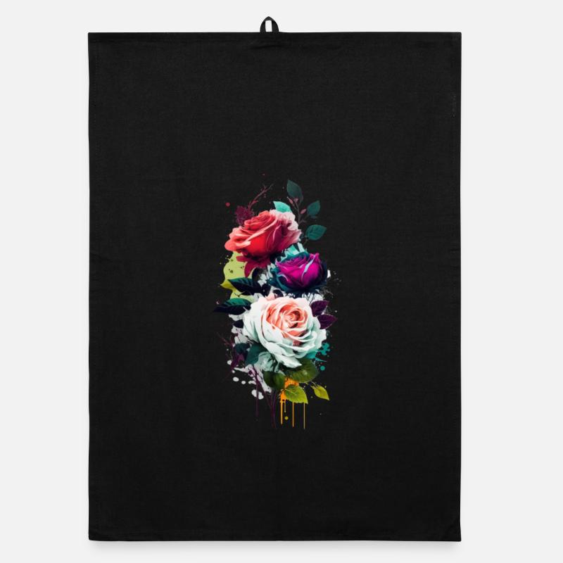 Belles Roses Fleurs Mutertag Cadeau Torchon bio