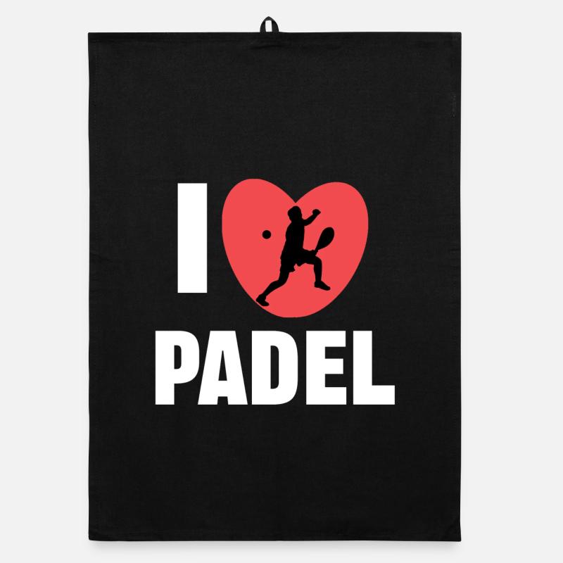 Heart Player Training I love padel statement Organic dish towel