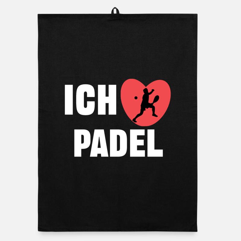 I love padel heart statement player training Organic dish towel