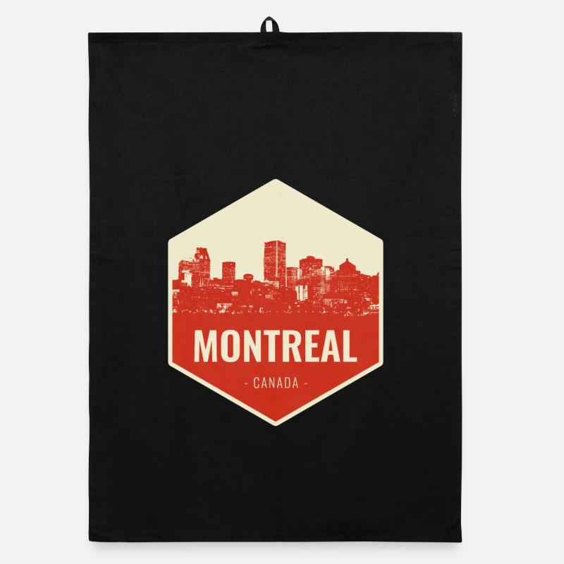 Écusson rétro Montréal Skyline Torchon bio
