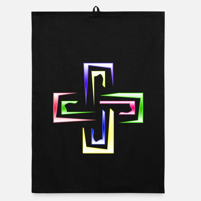 Prisme néon encadre le logo abstrait Torchon bio