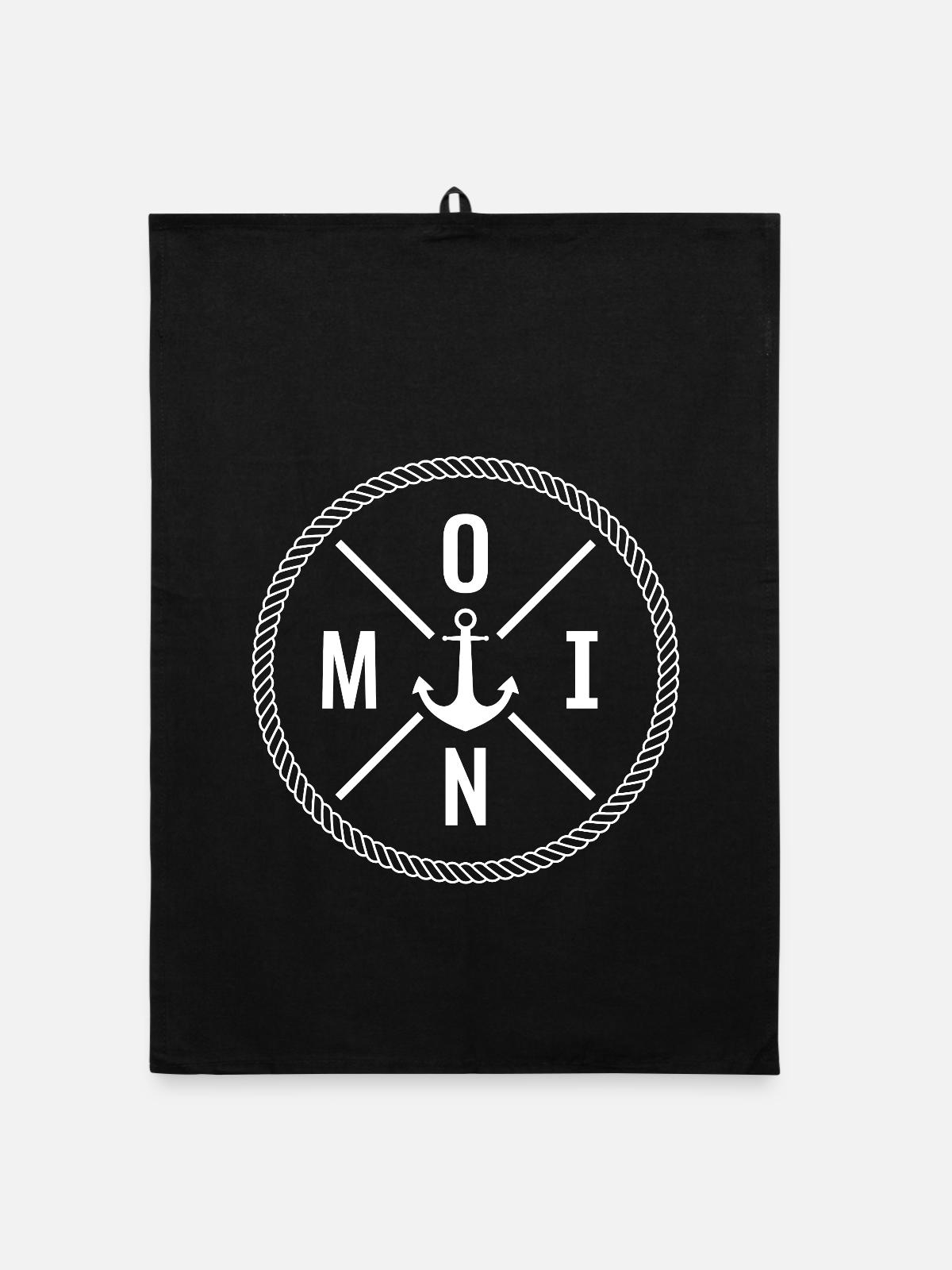Moin Anker Seil Tau - Organic Geschirrtuch - Schwarz - Vorne